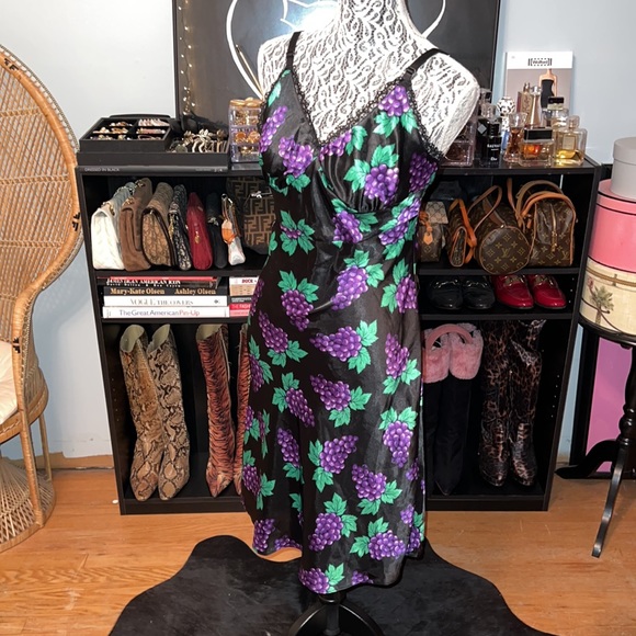 Vintage 90’s Joe Boxer Grape 🍇 Satin Slip Dress - Picture 2 of 12
